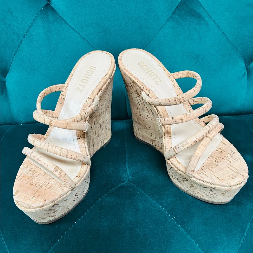 SCHUTZ Women's Natural Cork Platform Sandals